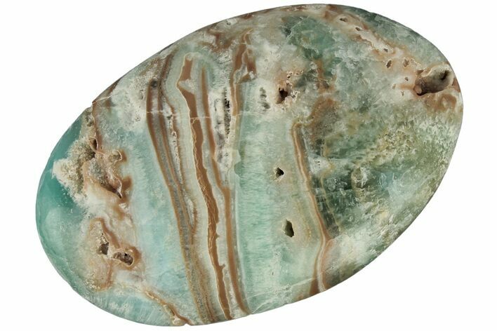 Polished Blue Caribbean Pocket Stone - Pakistan #187856